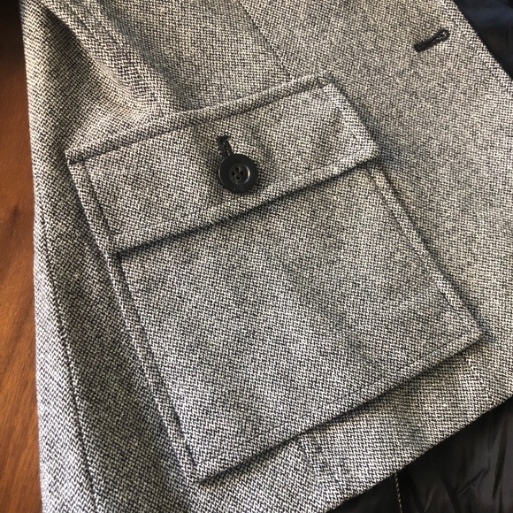 United Colours of Benetton Gray Wool Blend Blazer with Corduroy Collar ✨ Size 42 - Picture 3 of 16